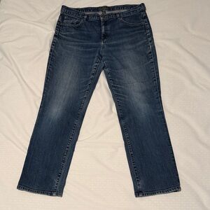 Retro Lauren Ralph Lauren Dark Blue Straight Leg cotton denim Jeans size 16